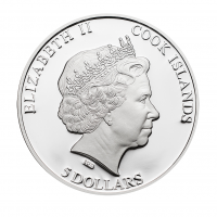 5 Dollars Silver Coin - Cook Islads 2013 - "Tina Maze" with original piece of Tina Maze Stöckli-Ski
