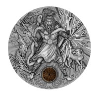 "Перун" - Бог-громовержец  Серебряная монета 2 доллара - 2 унций 999 серебро - остров Ниуэ 2018