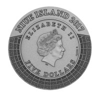 Серебряная монета за 5 долларов - серия "Зевс Боги Олимпа" - остров Ниуэ 2017